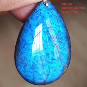 Natural Blue Labradorite Bead Necklace, AAAAA - Image 2