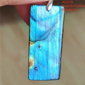 Natural Blue Labradorite Bead Necklace, AAAAA - Image 4