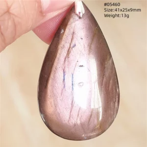 Natural Blue Labradorite Bead Pendant Necklace - Image 8