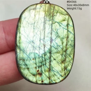 Natural Blue Labradorite Bead Pendant Necklace - Image 19