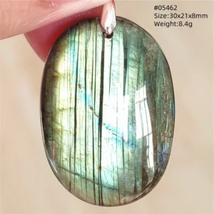 Natural Blue Labradorite Bead Pendant Necklace - Image 9
