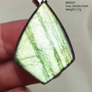 Natural Blue Labradorite Bead Pendant Necklace - Image 20