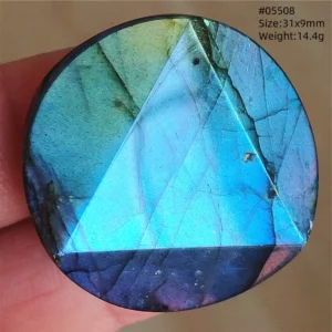 Natural Blue Labradorite Bead Pendant Necklace - Image 46