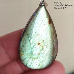 Natural Blue Labradorite Bead Pendant Necklace - Image 25