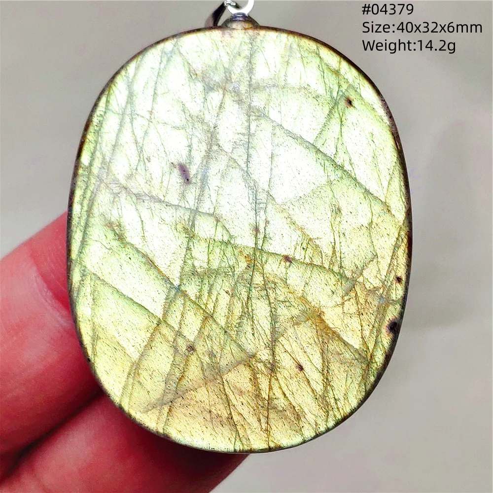 Natural Blue Labradorite Bead Pendant Necklace