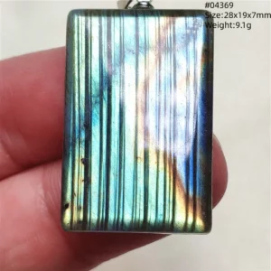 Natural Blue Labradorite Bead Pendant Necklace - Image 18