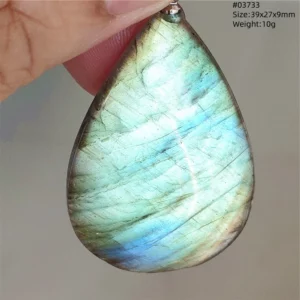 Natural Blue Labradorite Bead Pendant Necklace - Image 58