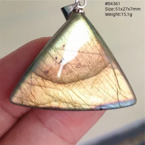 Natural Blue Labradorite Bead Pendant Necklace - Image 26