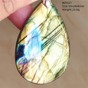 Natural Blue Labradorite Bead Pendant Necklace - Image 38