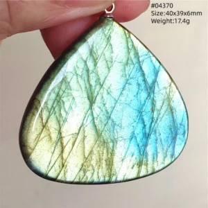 Natural Blue Labradorite Bead Pendant Necklace - Image 23