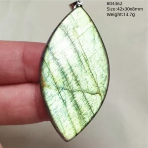 Natural Blue Labradorite Bead Pendant Necklace - Image 29