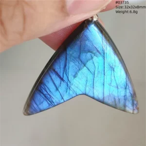 Natural Blue Labradorite Bead Pendant Necklace - Image 59