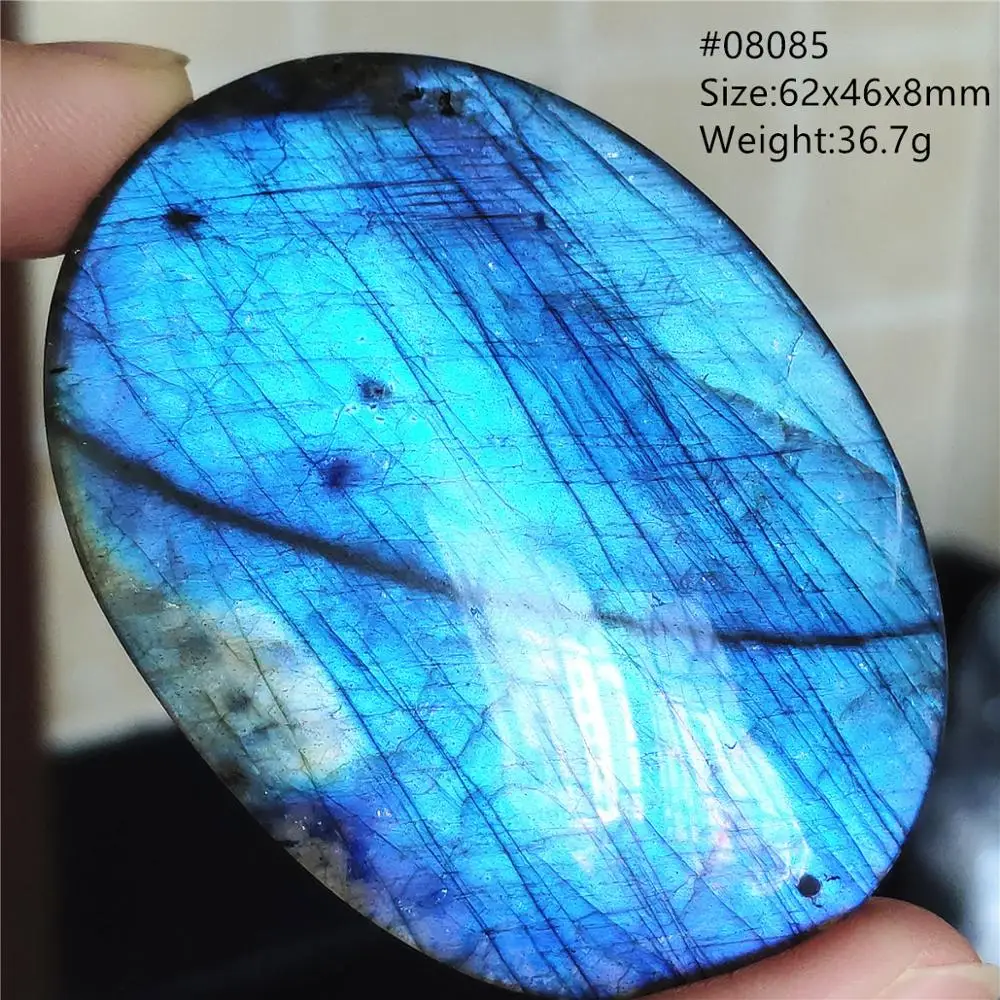 Natural Blue Labradorite Bead Necklace, AAAAA