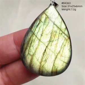 Natural Blue Labradorite Bead Pendant Necklace - Image 30