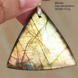 Natural Blue Labradorite Bead Pendant Necklace - Image 69