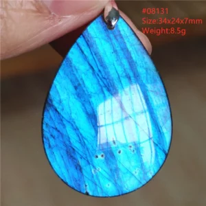 Natural Blue Labradorite Water Drop Pendant, AAAAAA - Image 2