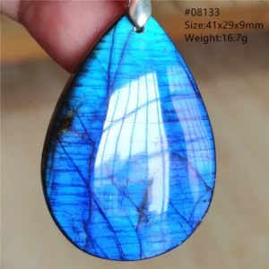 Natural Blue Labradorite Water Drop Pendant, AAAAAA - Image 3