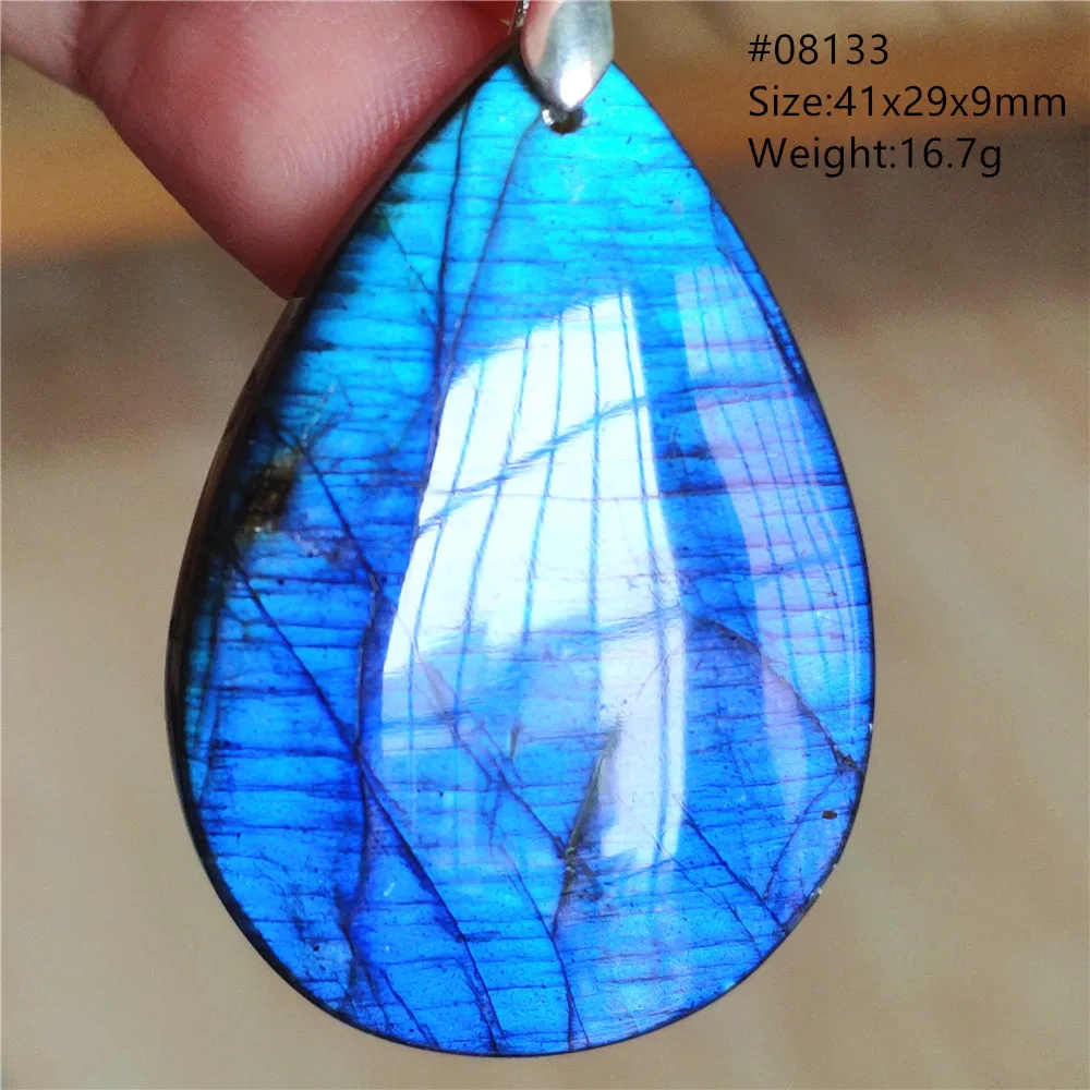 Natural Blue Labradorite Water Drop Pendant, AAAAAA