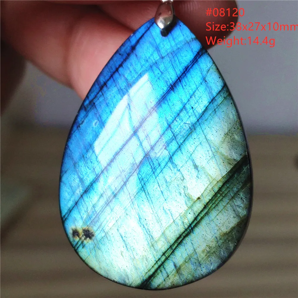 Natural Blue Labradorite Water Drop Pendant, AAAAAA