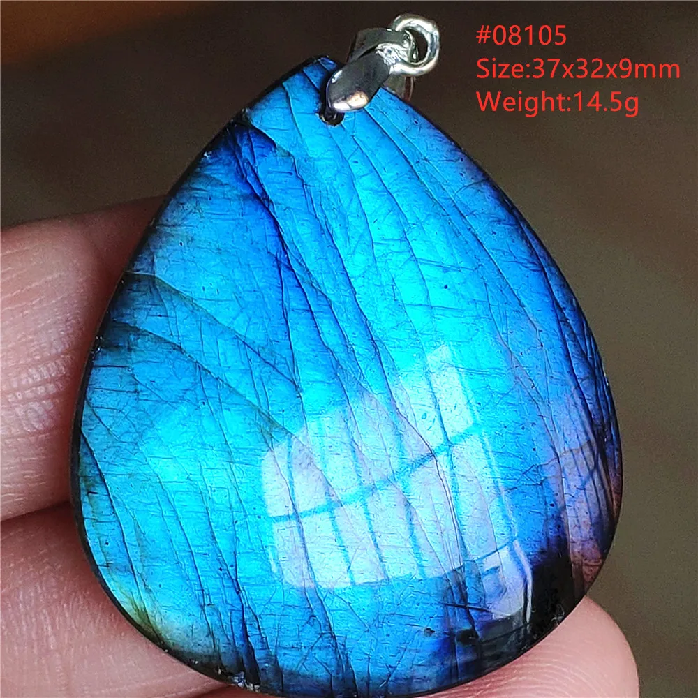 Natural Blue Labradorite Water Drop Pendant, AAAAAA
