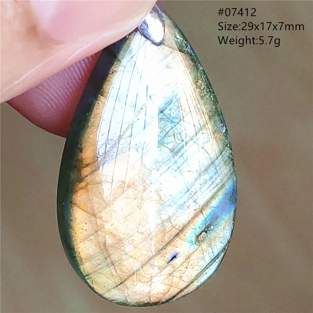 Natural Blue Labradorite Water Drop Pendant, AAAAAA