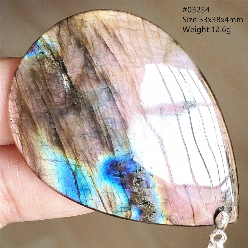 Natural Blue Labradorite Water Drop Pendant, AAAAAA