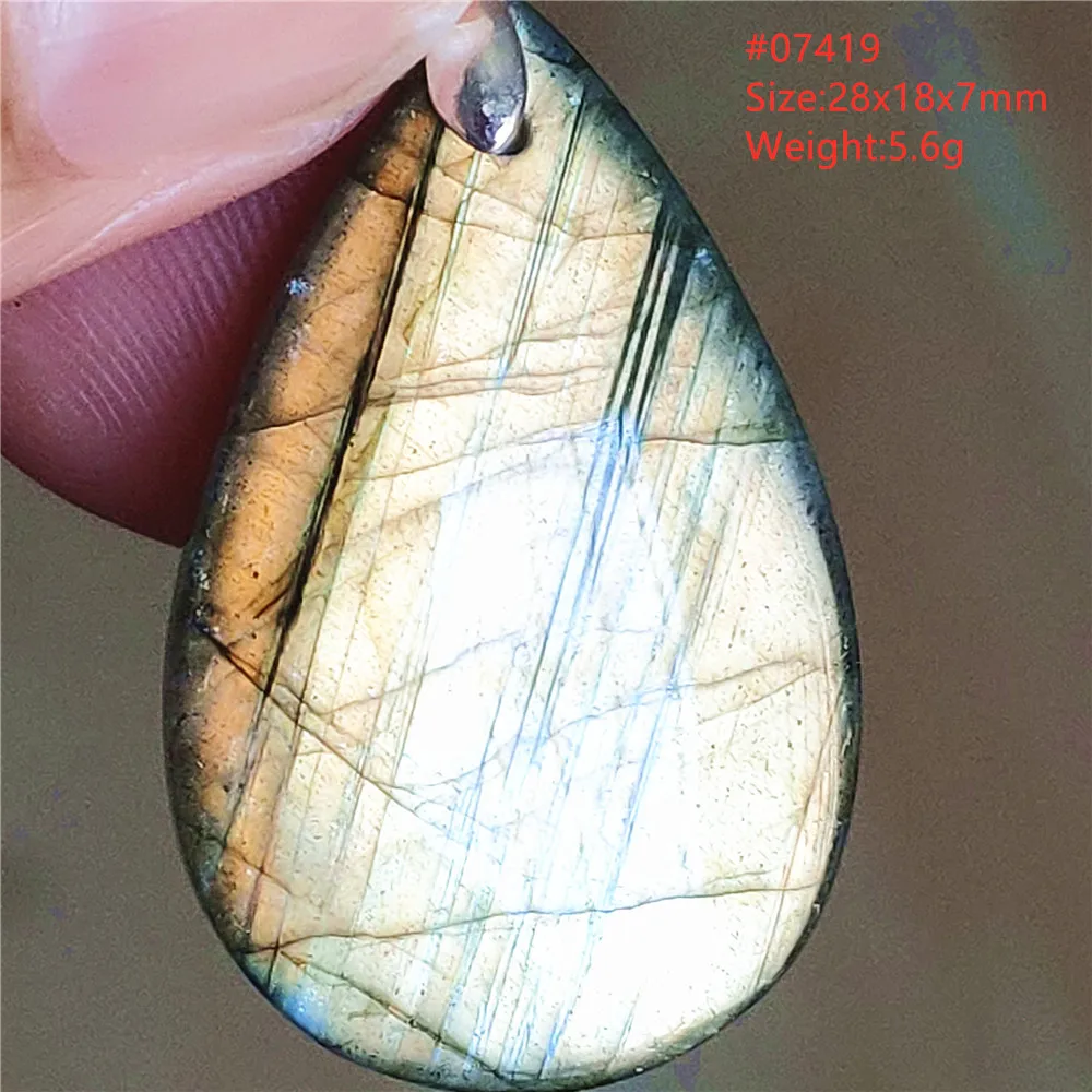 Natural Blue Labradorite Water Drop Pendant, AAAAAA