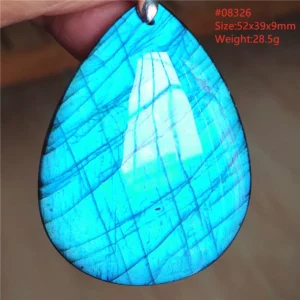 Natural Blue Labradorite Stone Pendant Necklace, AAAAA - Image 2