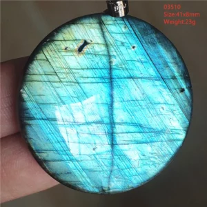 Natural Blue Labradorite Stone Pendant Necklace, AAAAA - Image 36