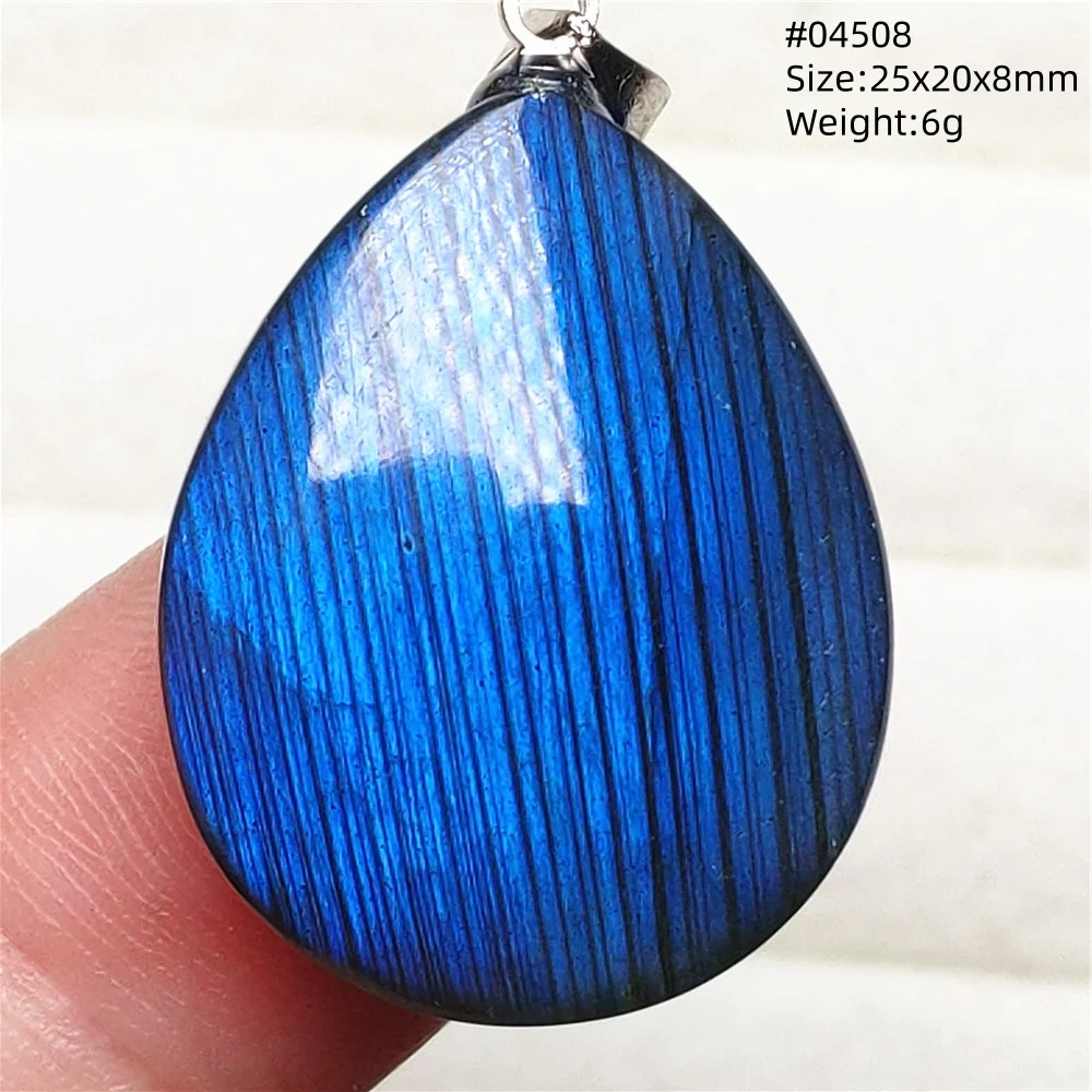 Natural Blue Labradorite Stone Pendant Necklace, AAAAA