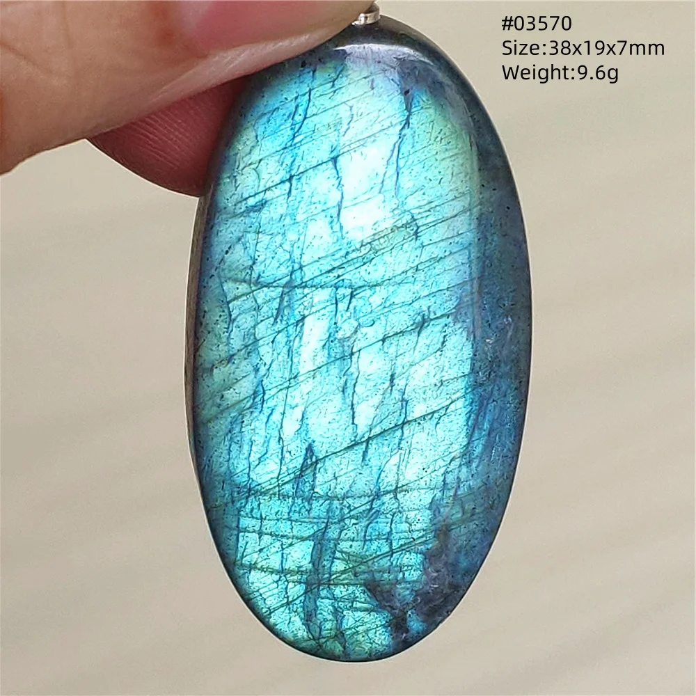 Natural Blue Labradorite Stone Pendant Necklace, AAAAA