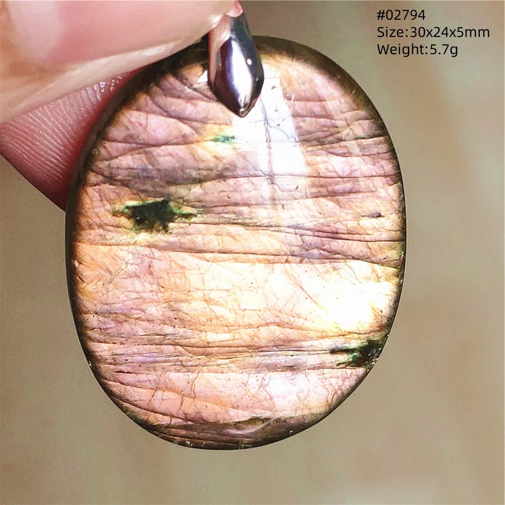 Natural Blue Labradorite Stone Pendant Necklace, AAAAA