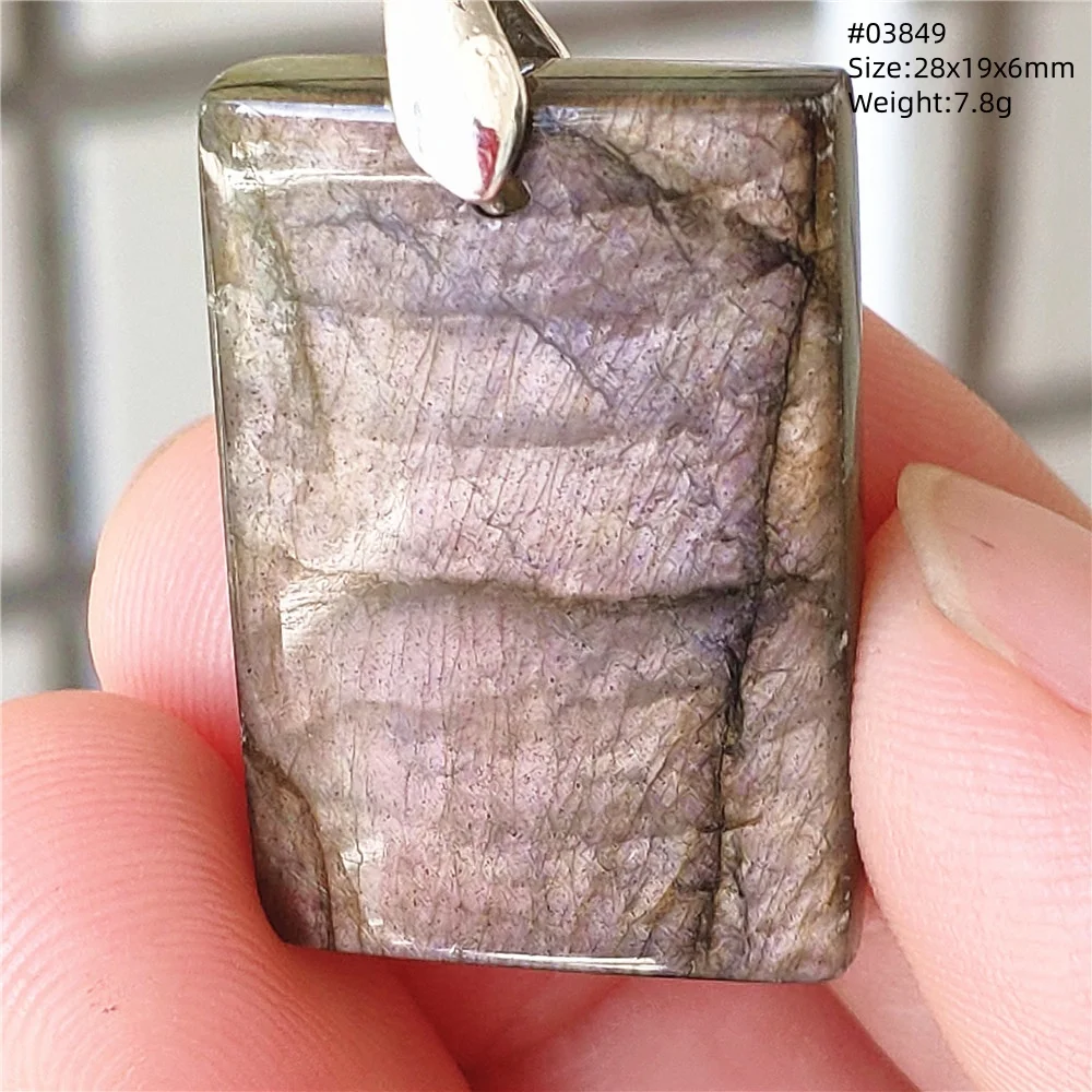 Natural Blue Labradorite Stone Pendant Necklace, AAAAA