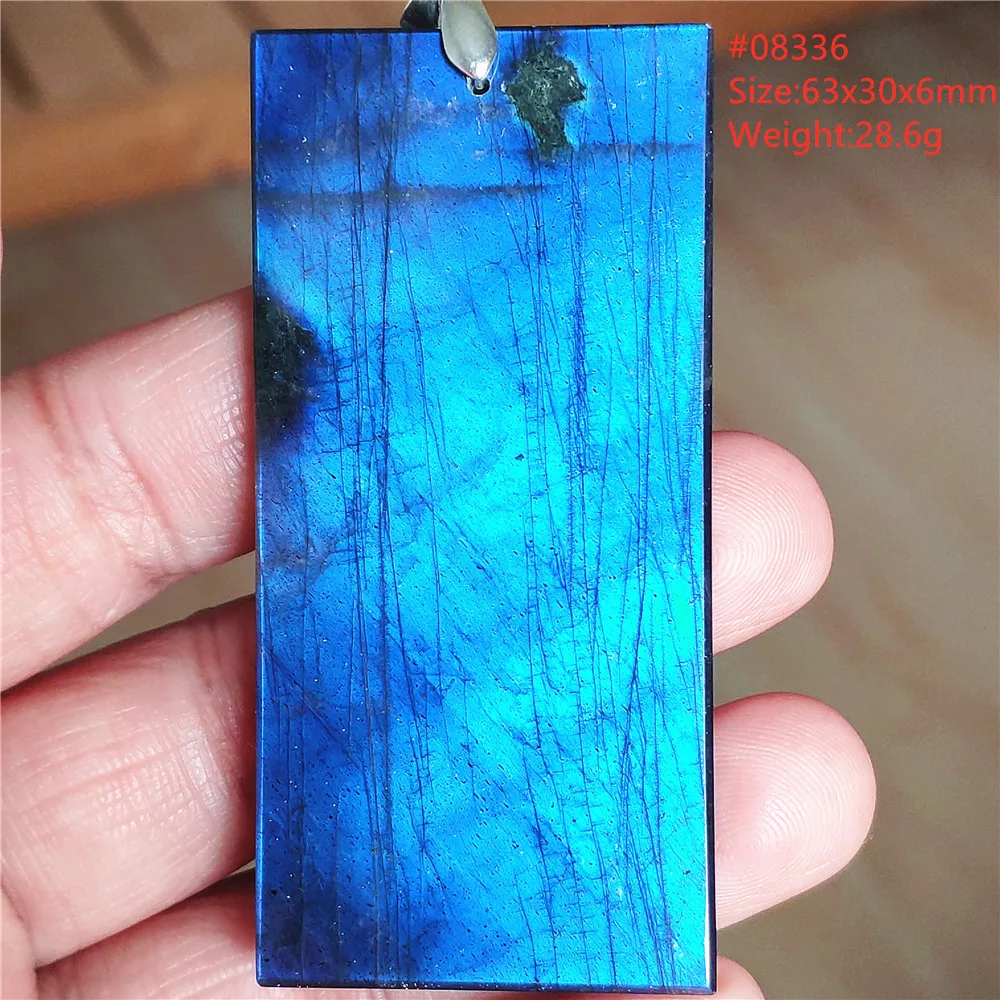 Natural Blue Labradorite Stone Pendant Necklace, AAAAA