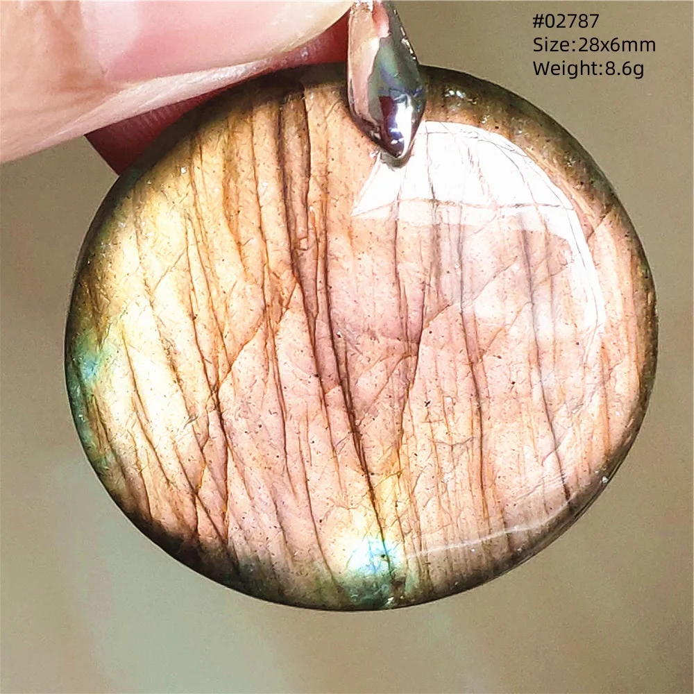 Natural Blue Labradorite Stone Pendant Necklace, AAAAA