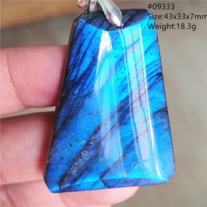 Natural Blue Labradorite Stone Pendant Necklace, AAAAA - Image 24