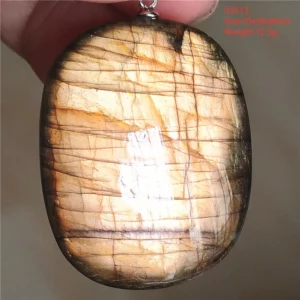 Natural Blue Labradorite Stone Pendant Necklace, AAAAA - Image 59