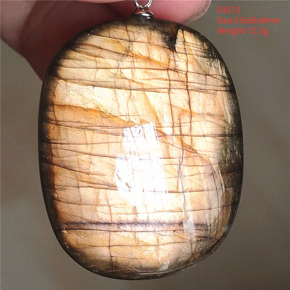 Natural Blue Labradorite Stone Pendant Necklace, AAAAA