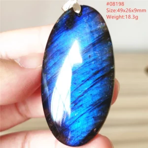 Natural Blue Labradorite Stone Pendant Necklace, AAAAA - Image 58