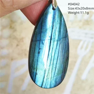 Natural Blue Labradorite Stone Pendant Necklace, AAAAA - Image 17