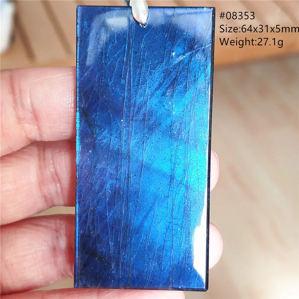 Natural Blue Labradorite Stone Pendant Necklace, AAAAA