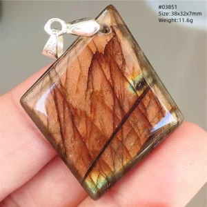 Natural Blue Labradorite Stone Pendant Necklace, AAAAA - Image 41