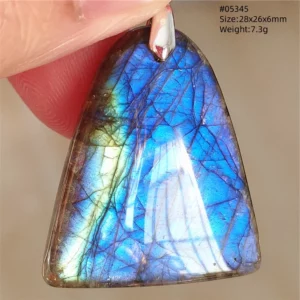 Natural Blue Labradorite Stone Pendant Necklace, AAAAA - Image 31