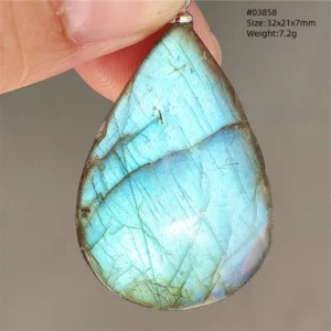 Natural Blue Labradorite Stone Pendant Necklace, AAAAA - Image 51