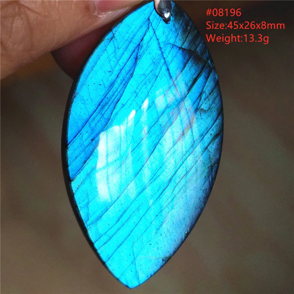 Natural Blue Labradorite Stone Pendant Necklace, AAAAA