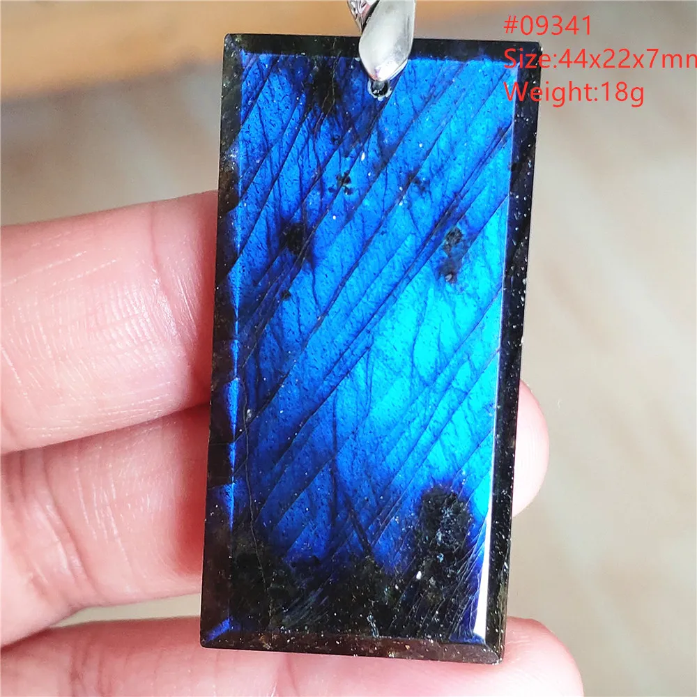 Natural Blue Labradorite Stone Pendant Necklace, AAAAA