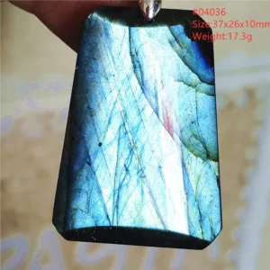 Natural Blue Labradorite Stone Pendant Necklace, AAAAA - Image 10