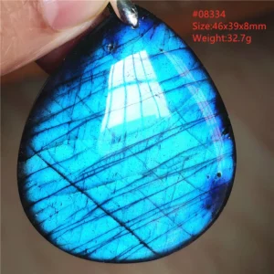 Natural Blue Labradorite Stone Pendant Necklace, AAAAA - Image 43