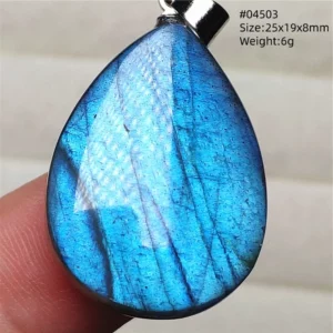 Natural Blue Labradorite Stone Pendant Necklace, AAAAA - Image 55