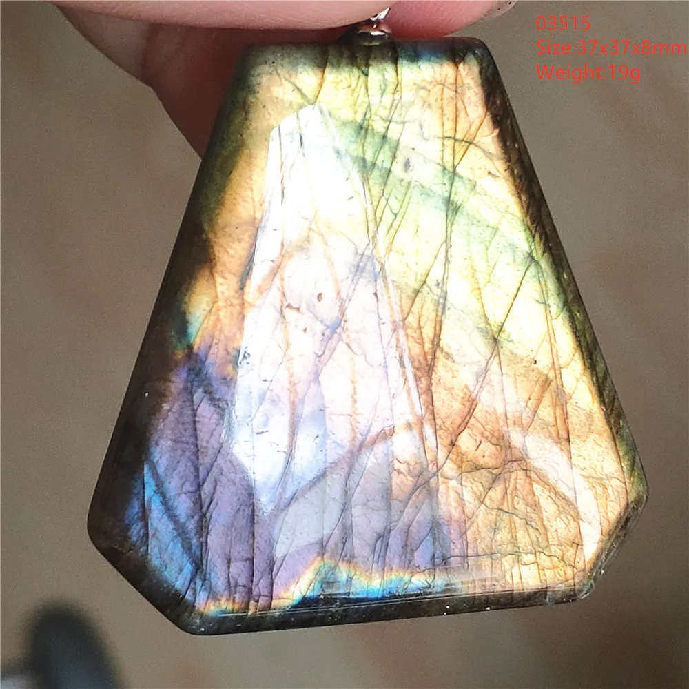 Natural Blue Labradorite Stone Pendant Necklace, AAAAA
